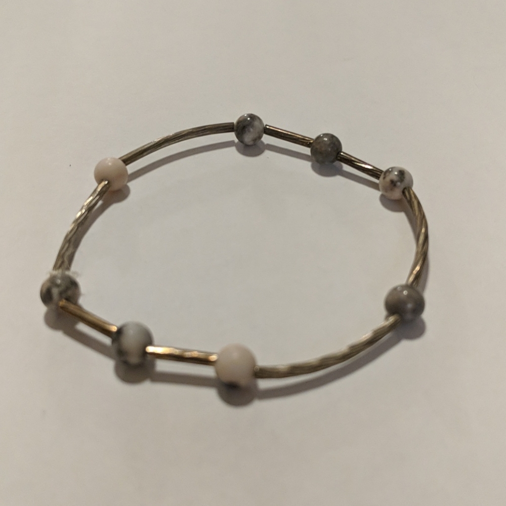 Gray, white and silver bracelet